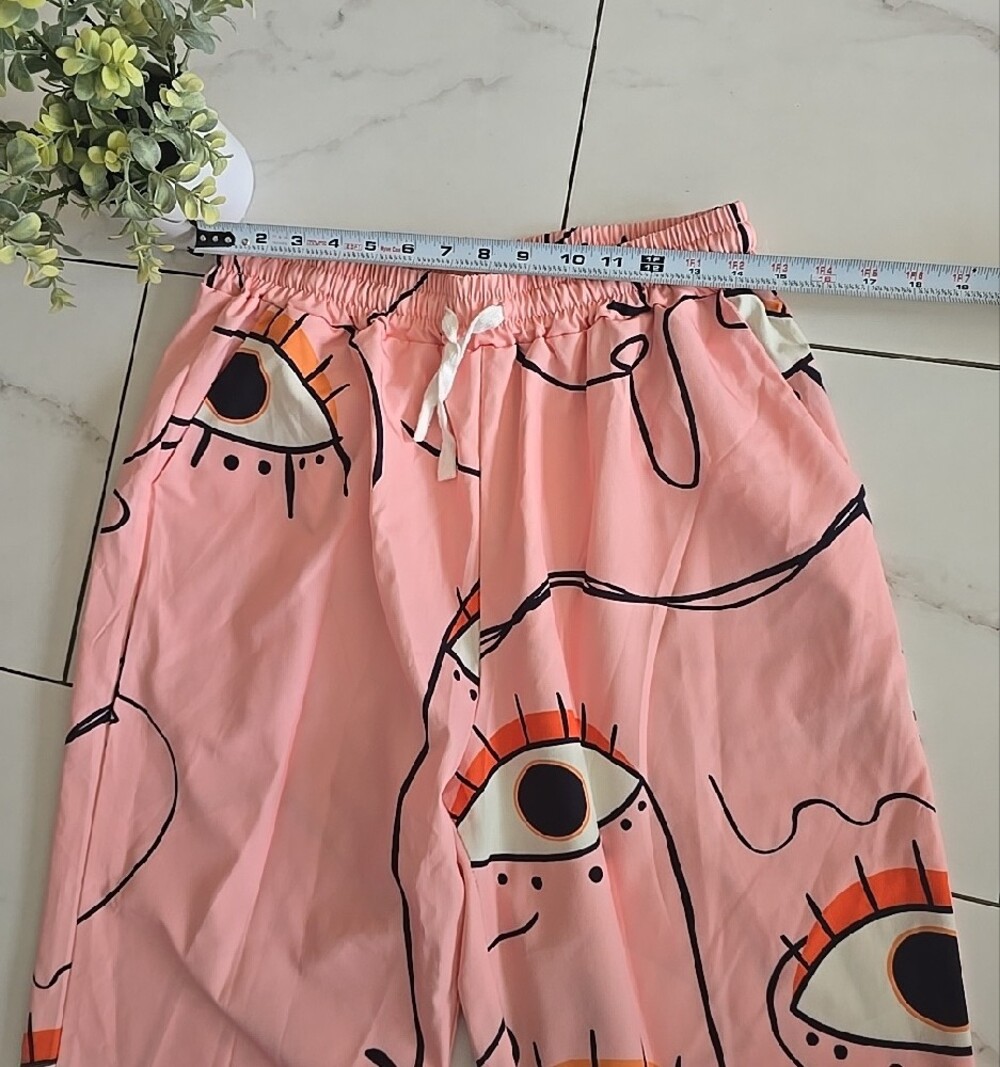 Evil Eye Pink -Print Jogger Pants - Picture 2 of 11